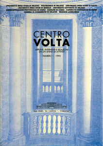 Copertina del numero speciale (1993) del Rapporto del Centro di Cultura Scientifica “A. Volta” con il saggio di Lucio Fregonese su Volta e Boscovich